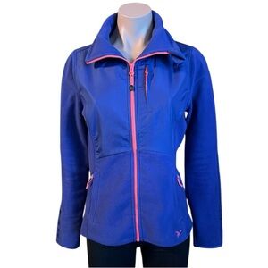 Old Navy Jacket Blue Purple with Contrast Orange Zippers GUC